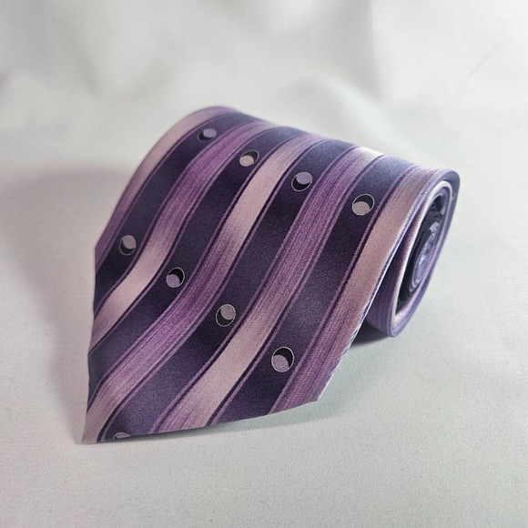 Stacy Adams 100%‎ Silk Hand Made Tie Geometric Purple 4" x 58.5" - Picture 1 of 8